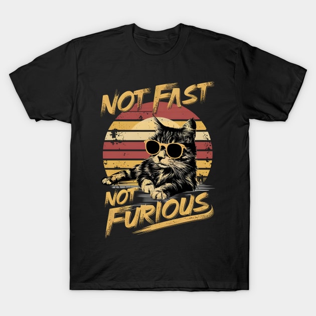 Not Almost Not Furious Lazy Relaxed Cat T-Shirt by Primo Style